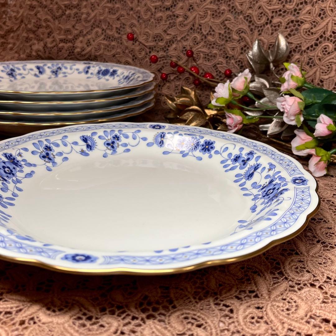 【ヴィンテージ 】 ナルミ ミラノ 金彩 φ25 パスタ皿 5枚 リムプレート