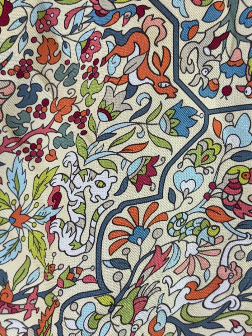 フランス製 HERMES シルク 絹 大判 スカーフ ヴィンテージ オールド