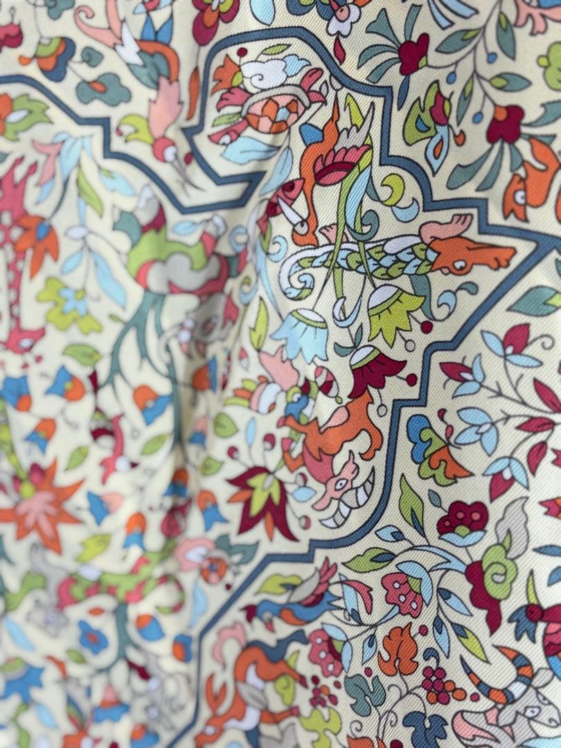 フランス製 HERMES シルク 絹 大判 スカーフ ヴィンテージ オールド