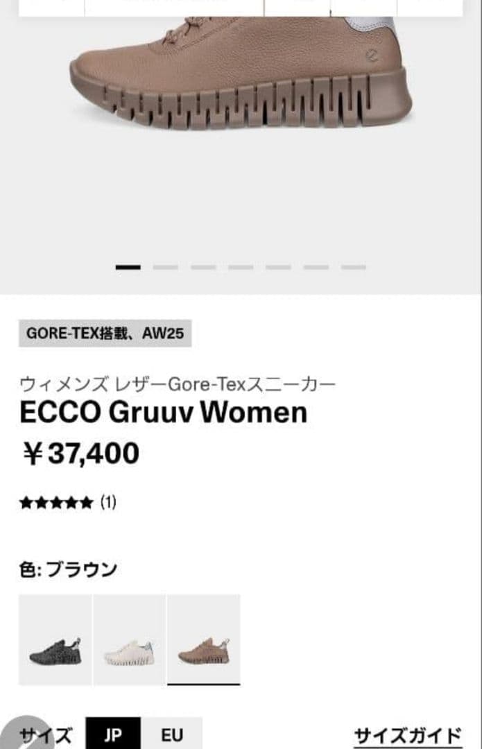 ecco エコー　グルーブ　ゴアテックス　シボレザー　スニーカー　40センチ