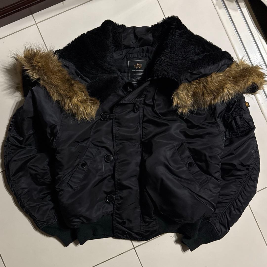 00's ALPHA社 N-2B フライトジャケット ブラック ミディアム 短丈