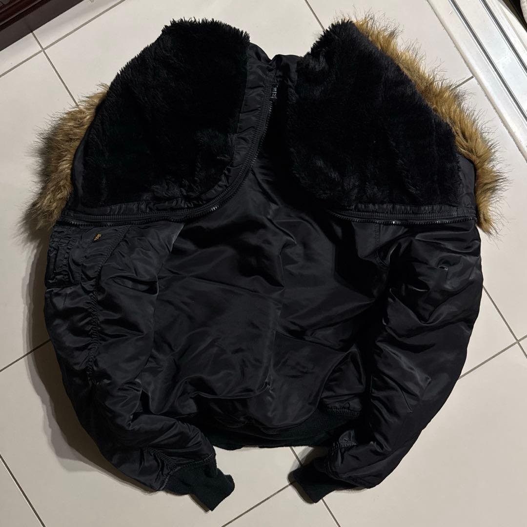 00's ALPHA社 N-2B フライトジャケット ブラック ミディアム 短丈