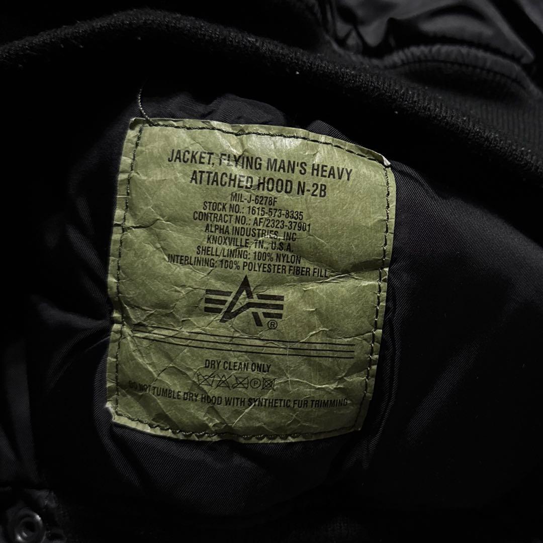 00's ALPHA社 N-2B フライトジャケット ブラック ミディアム 短丈