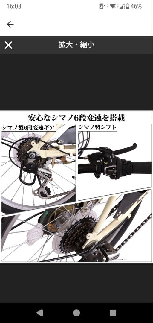 折り畳み自転車 20インチ シマノ６段変速 カゴ　ライト　チェーン　空気入れ