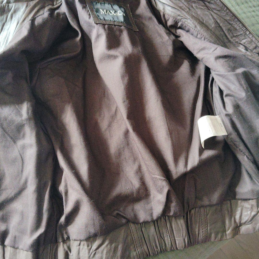 美品　MAX&Co.ブラウン レザーライダースジャケット　38