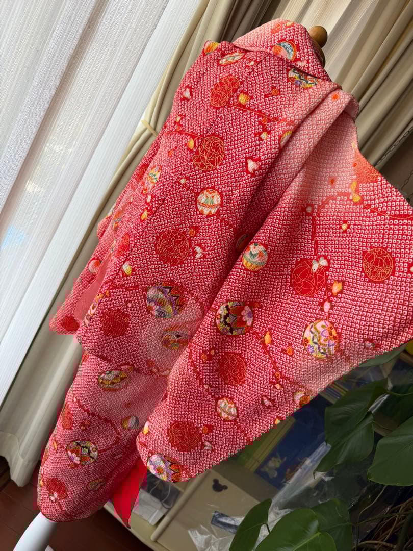 3歳七五三 着物と被布セット 絞り柄