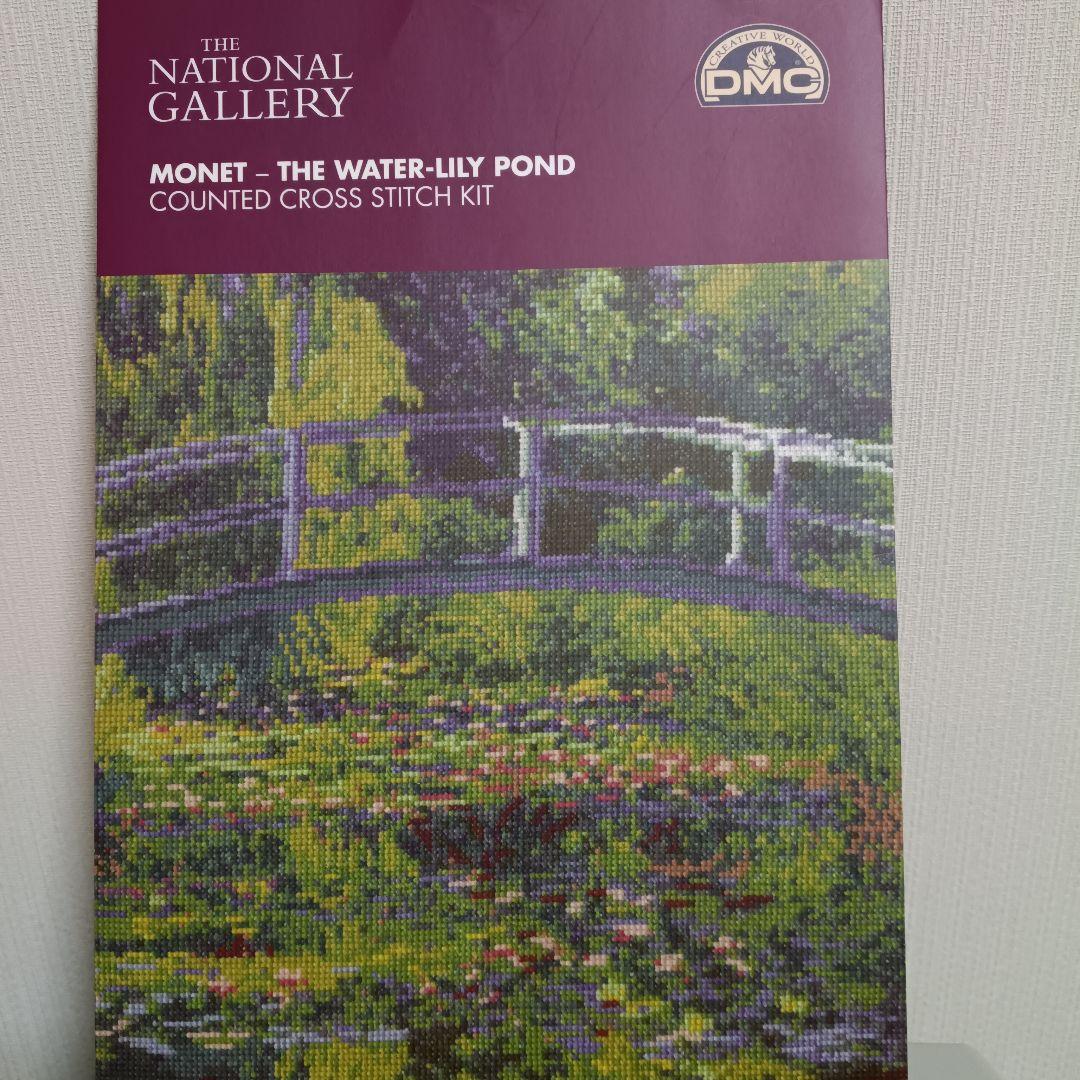 モネ 睡蓮の池 カウントクロスステッチ 完成品