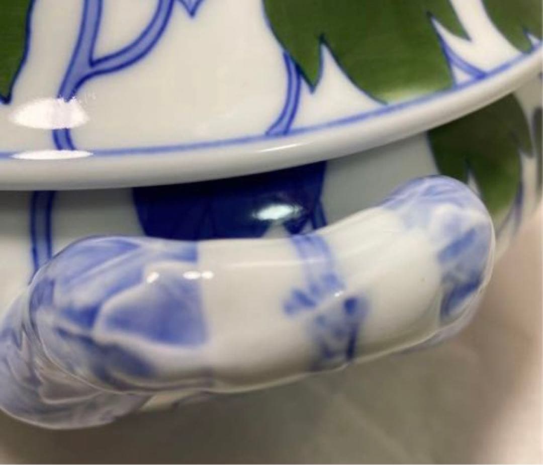 お値下げ中‼️　深川製磁 つる朝顔文 大蓋物 盛器　有田焼き