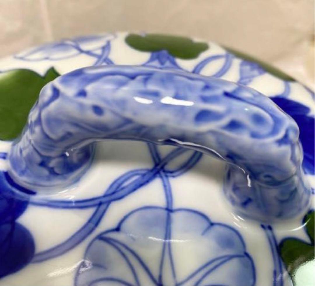 お値下げ中‼️　深川製磁 つる朝顔文 大蓋物 盛器　有田焼き