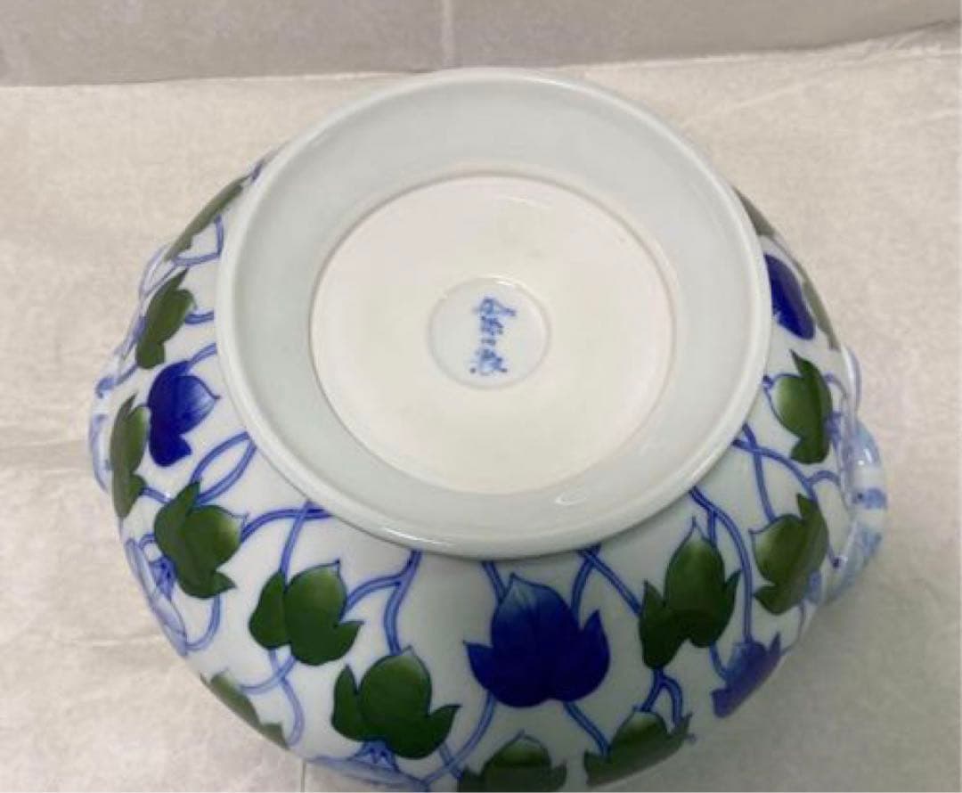 お値下げ中‼️　深川製磁 つる朝顔文 大蓋物 盛器　有田焼き