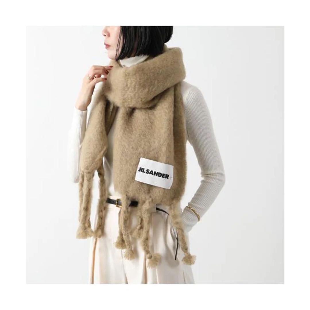 ジルサンダー の ワイドウールブレンドマフラー