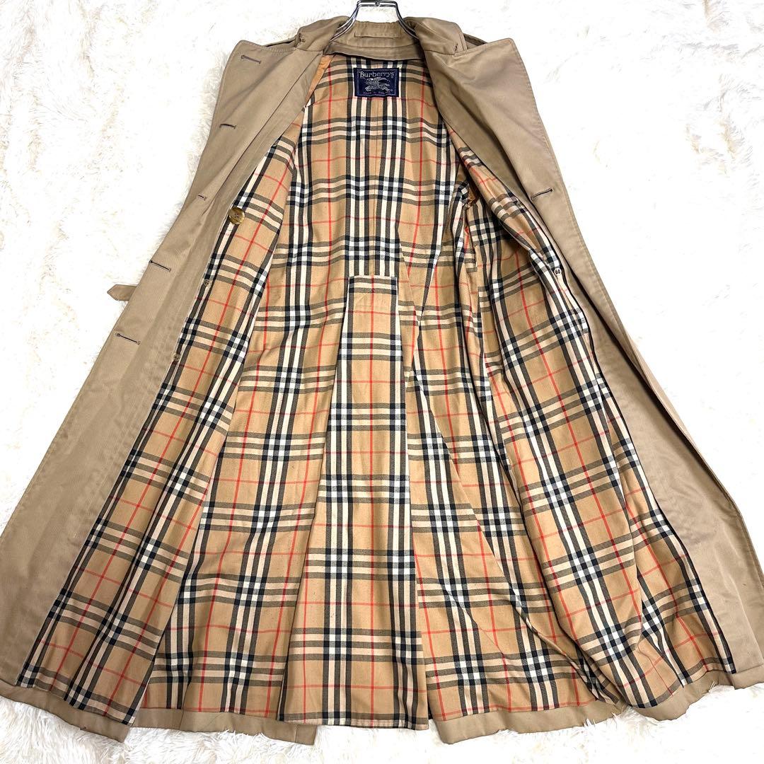 美品 バーバリー 英国製 トレンチコート ハニーベージュ ノバチェック ベルト付