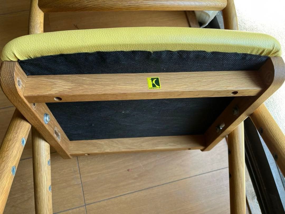 北欧　デザイン 飛騨産業 キツツキ 高さ調整 学習椅子 オーク オイル塗装