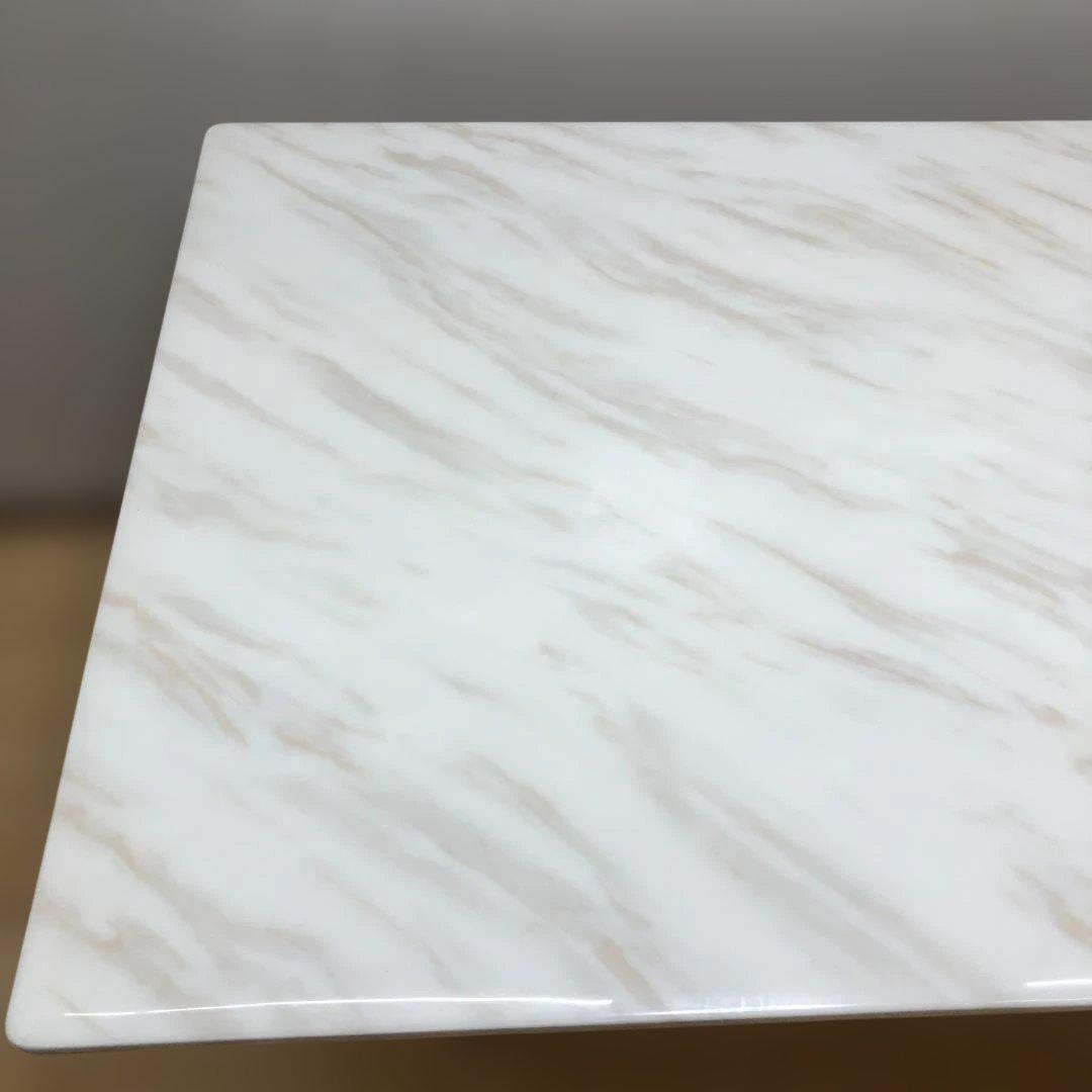 【送料無料】天然大理石 ダイニングテーブル ステンレス脚 高級感 250311