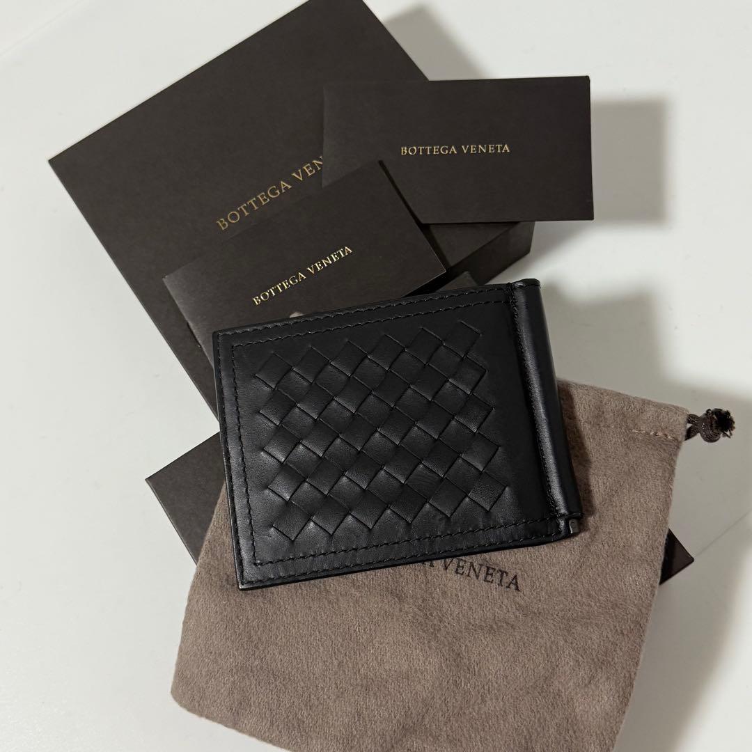 ⭐️新品未使用⭐️　ボッテガヴェネタ　イントレチャート　マネークリップ　ブラック