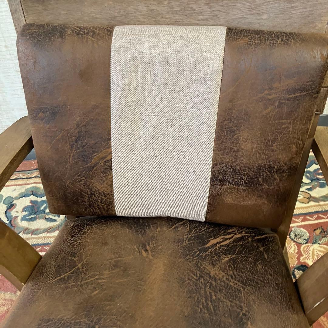 ② 北欧レトロ 上久商店 大川家具 ノゾミ 回転式 天然木製椅子 アームチェア