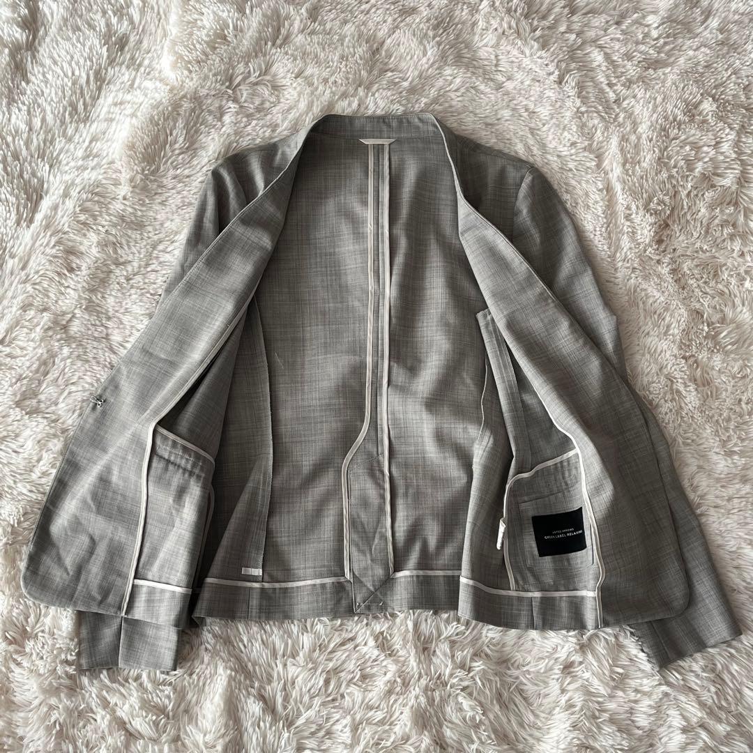 美品 グリーンレーベルリラクシング カチリラ セットアップ ライトグレー 40