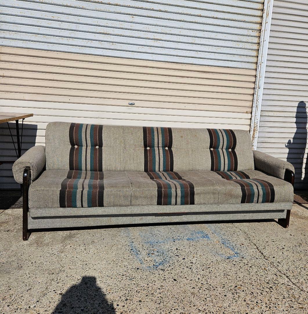 オールドカリモク ソファベッド 椅子 リクライニング レトロ ヴィンテージ