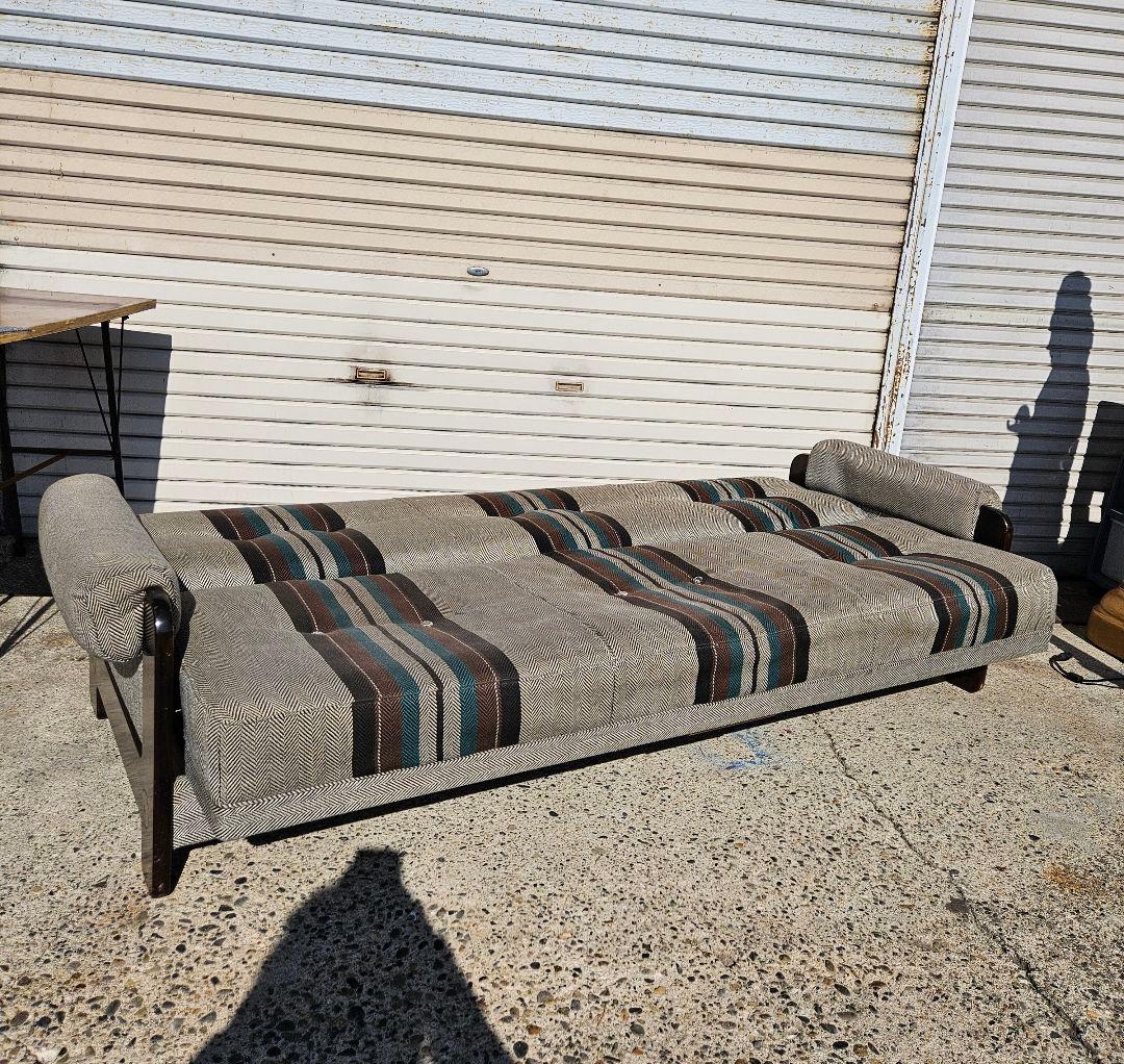 オールドカリモク ソファベッド 椅子 リクライニング レトロ ヴィンテージ