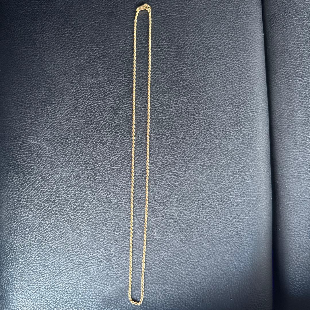 【短期間出品】K18 ロープチェーンネックレス 約50cm 約4g