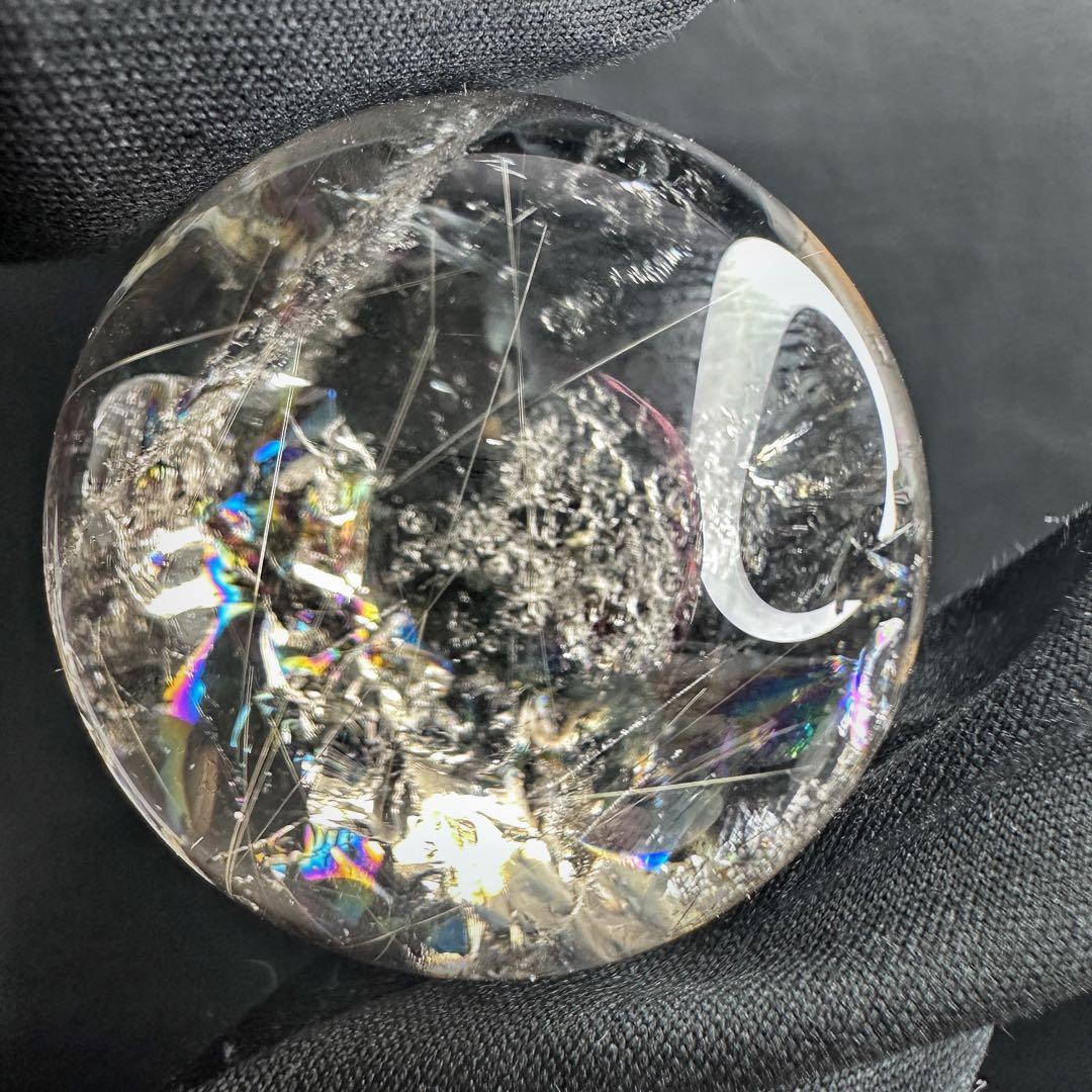 金運最強✴️レインボー☆スモーキーチルクォーツ丸玉パワーストーンスフィアA1252