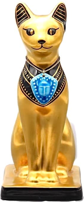 【再値下げ】オーナメント　バステト　ペンダント付　古代エジプトの神　金　陶器