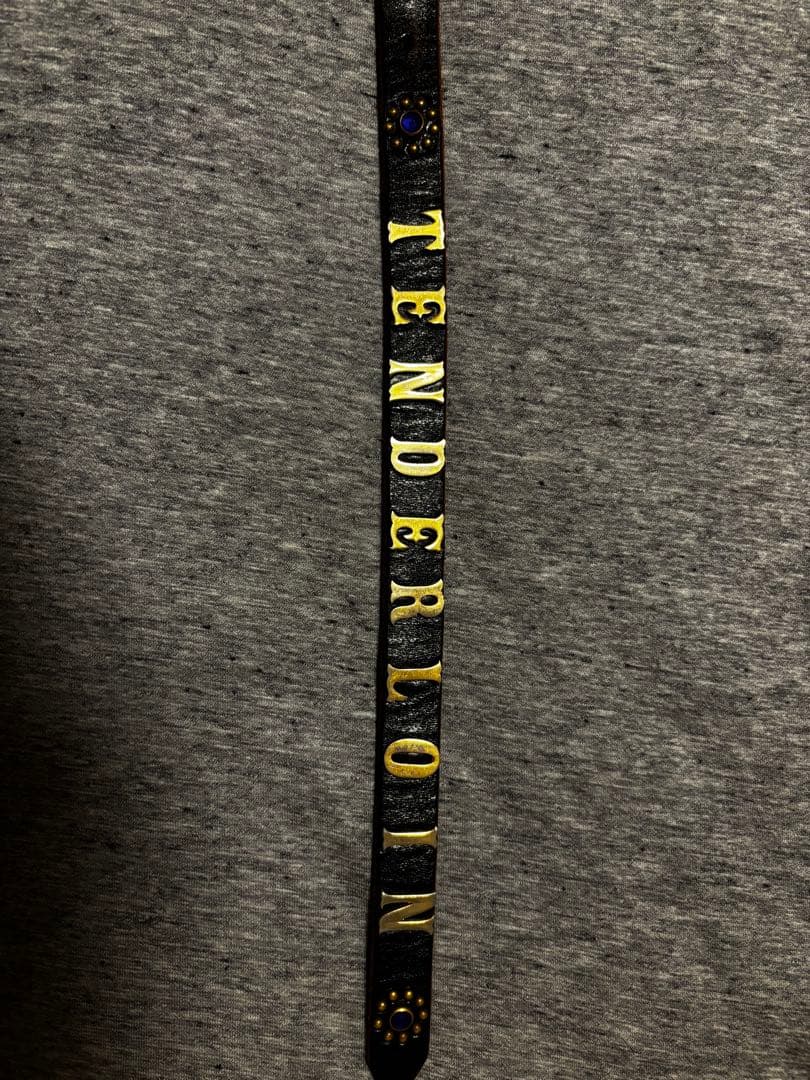 TENDERLOIN×HTCテンダーロインスタッズナローレザーベルト黒Sキムタク