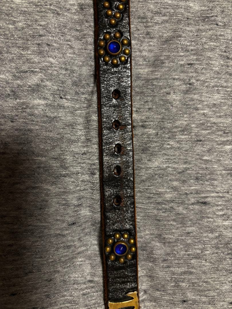 TENDERLOIN×HTCテンダーロインスタッズナローレザーベルト黒Sキムタク