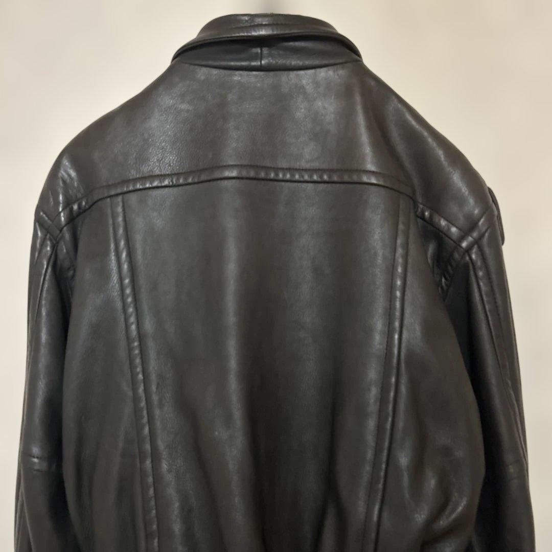 超柔らか　レザージャケット　革ジャン　鹿革　A-2　ライダース　本革　古着　上質