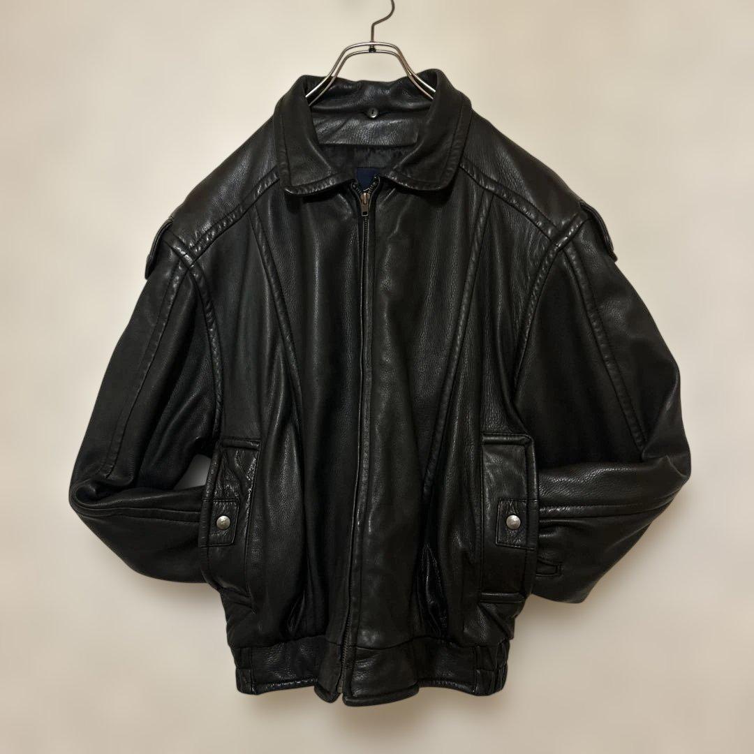 超柔らか　レザージャケット　革ジャン　鹿革　A-2　ライダース　本革　古着　上質