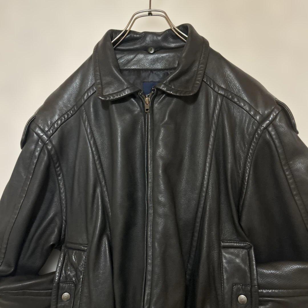 超柔らか　レザージャケット　革ジャン　鹿革　A-2　ライダース　本革　古着　上質