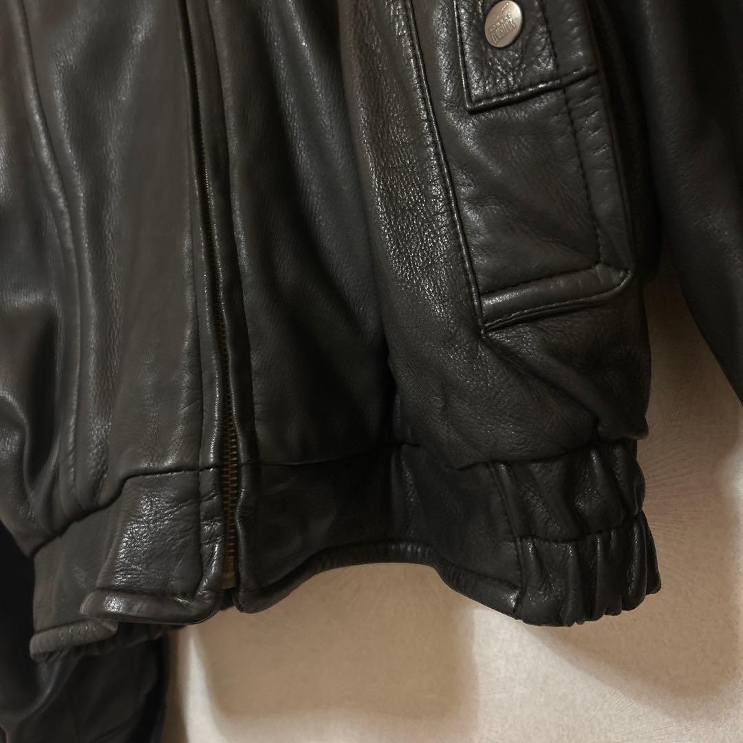 超柔らか　レザージャケット　革ジャン　鹿革　A-2　ライダース　本革　古着　上質