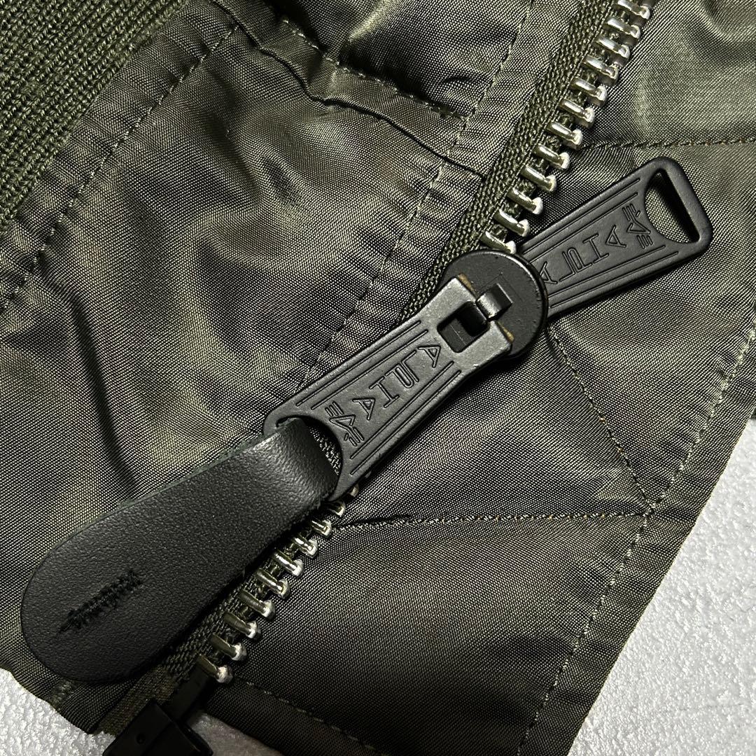 【ALPHA】訳アリ美品 MA-1 フライトジャケット カーキ 赤タグ付き L