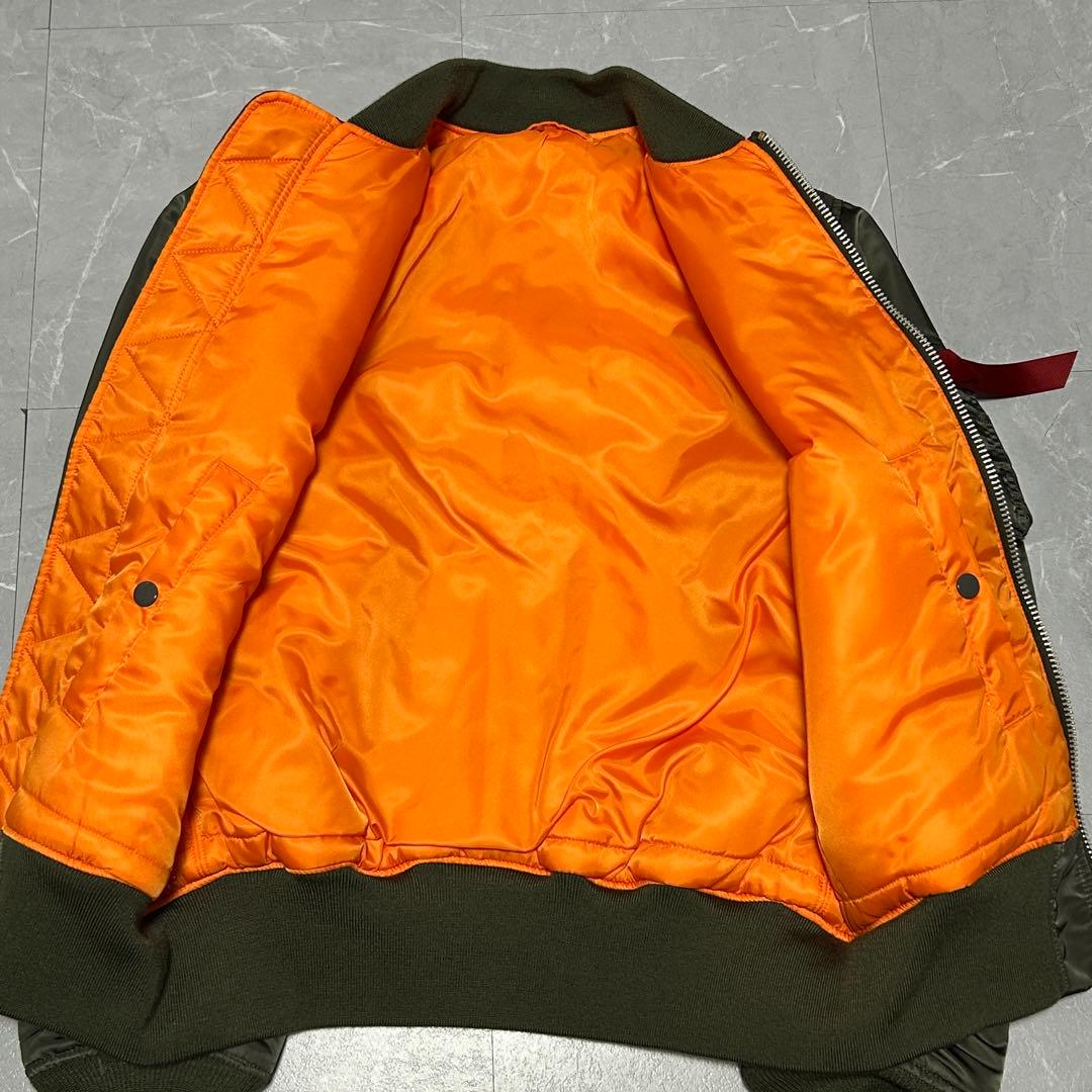 【ALPHA】訳アリ美品 MA-1 フライトジャケット カーキ 赤タグ付き L