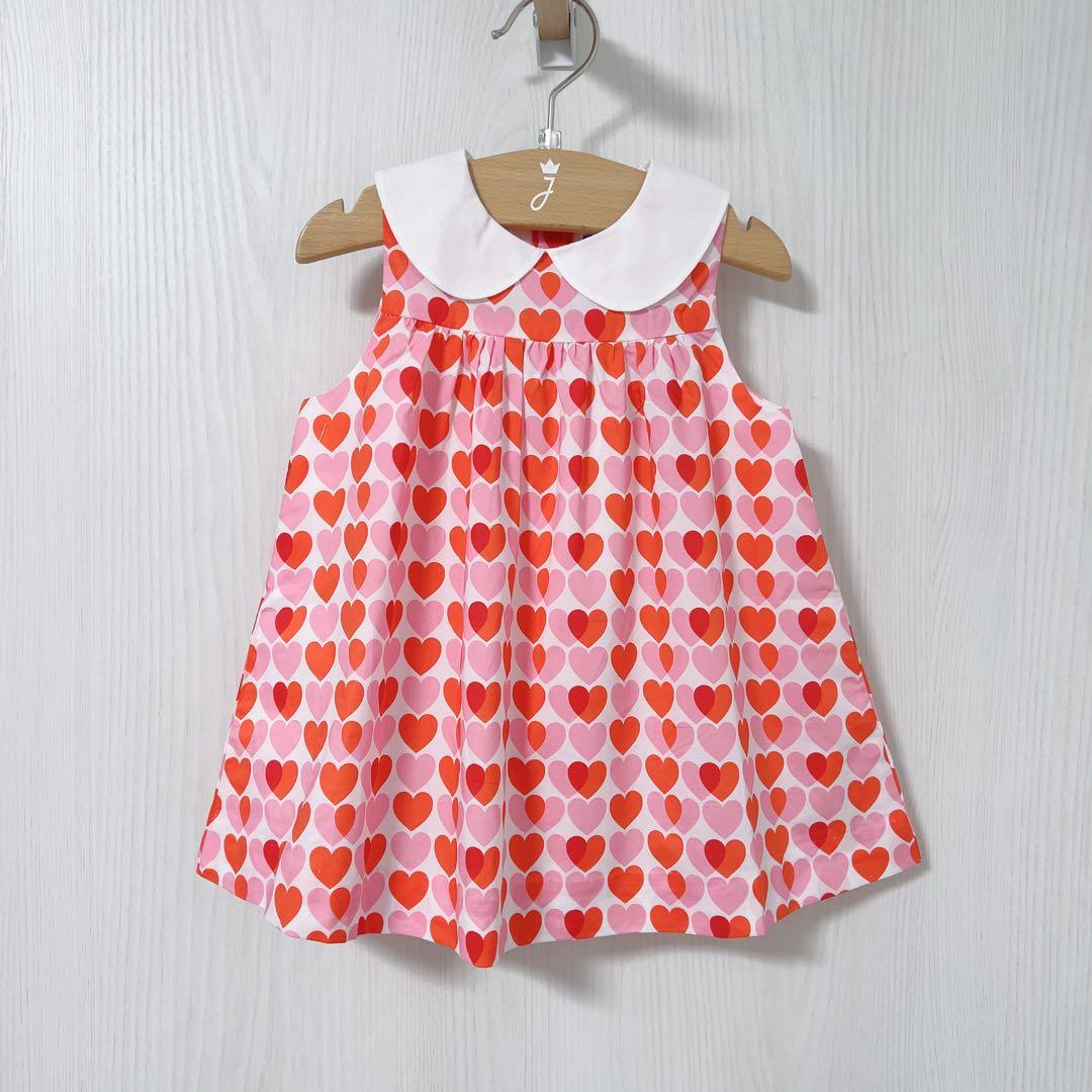 【新品】jacadi 衿付きワンピース　ハート柄　セットアップ　6M