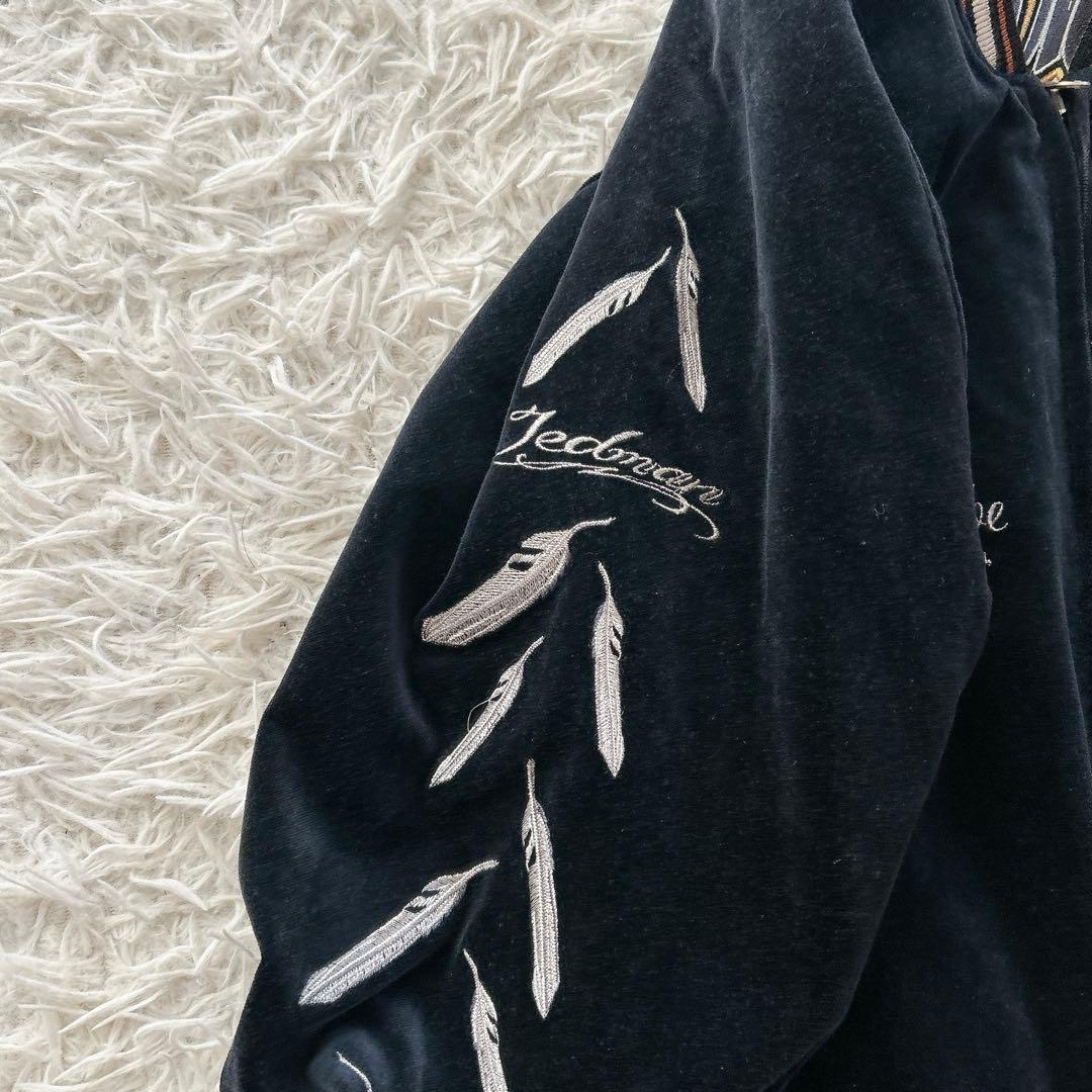 XLサイズ テッドマン　スカジャン　リバーシブル　ベロア　USA製　サテン　刺繍