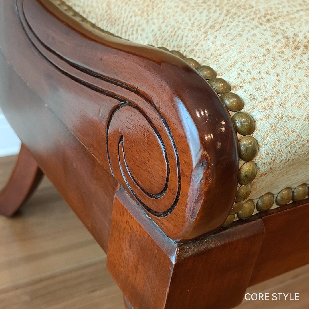 希少　ヒッコリーチェア　キャスター付き　クラシック家具　太鼓鋲②