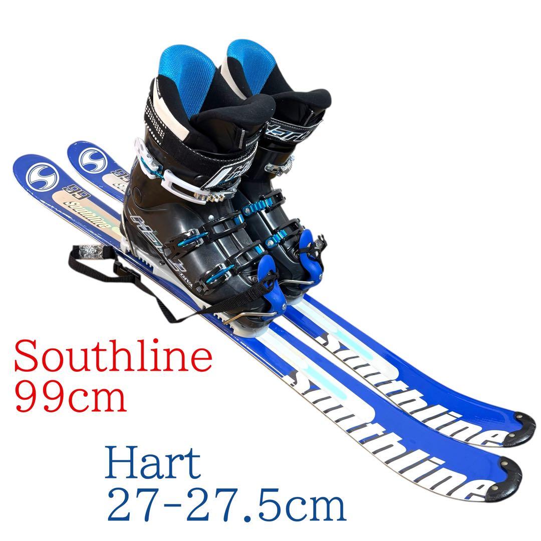 メンズ　ショートスキー　ファンスキーセット　27 -27.5 cmブーツ付