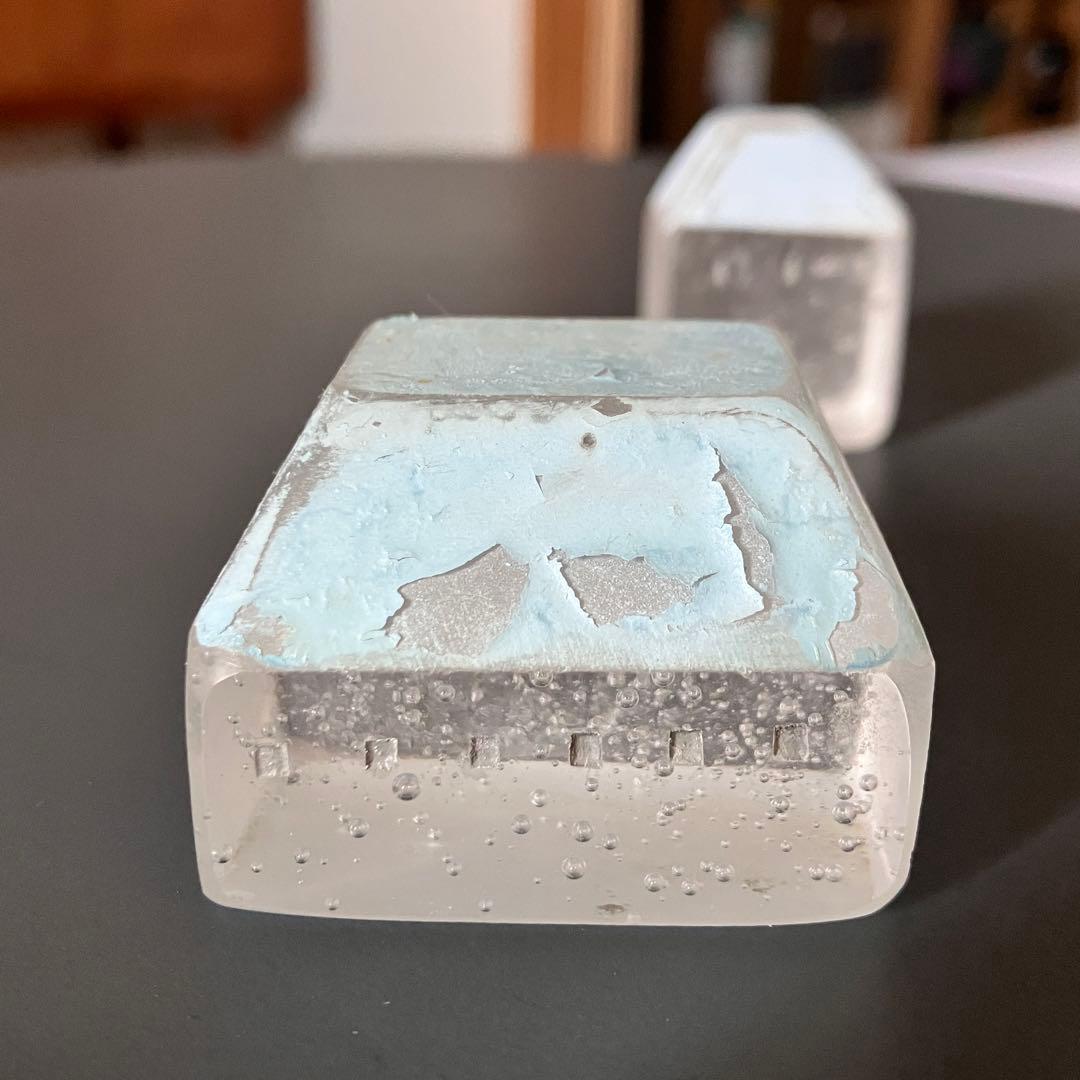 【にゃんこ】Mellow glass セット ガラスのおうち 水色