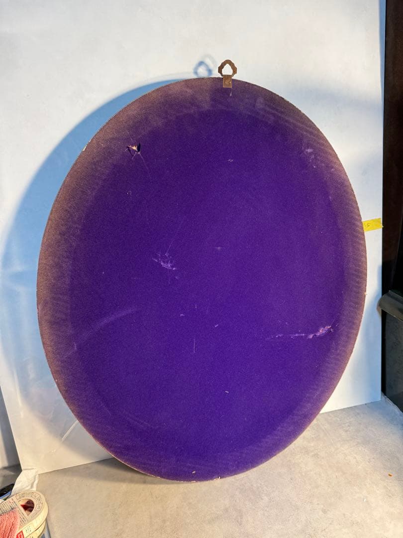 英国アンティーク調 楕円ウォールミラー 木製フレーム