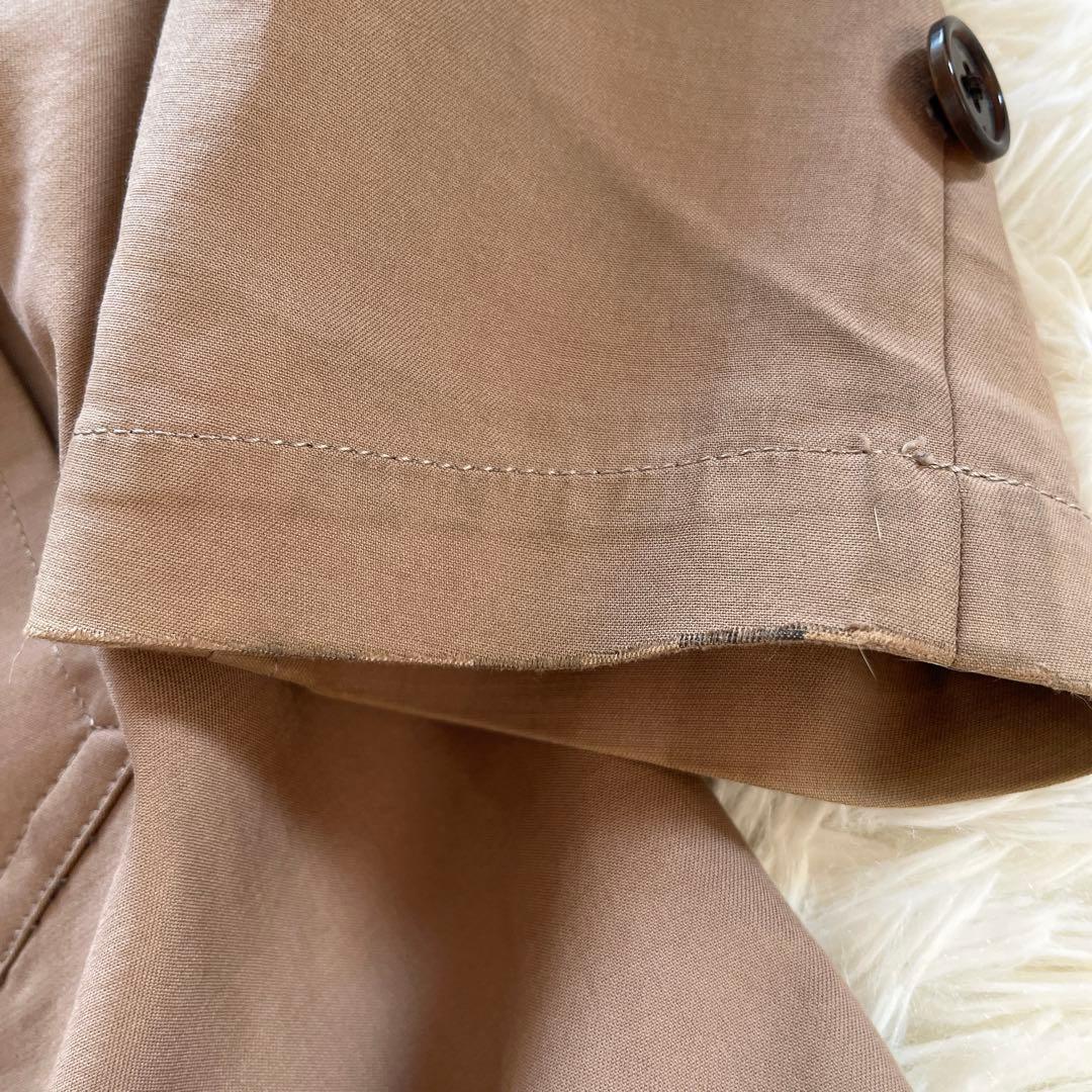 バーバリー　ステンカラーコート　ベージュ　ライナー付き　ノバチェック　ブラウン