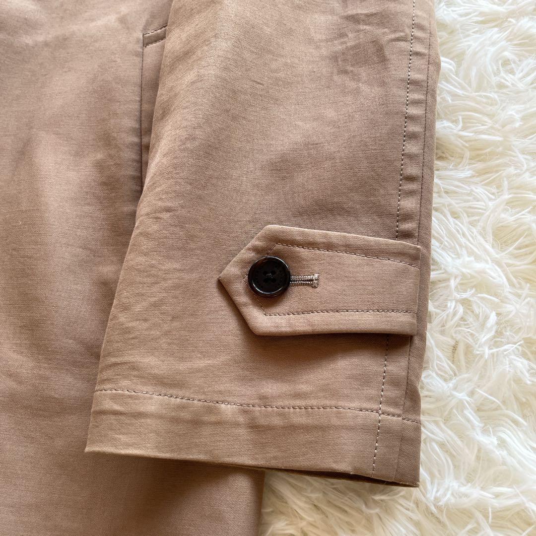 バーバリー　ステンカラーコート　ベージュ　ライナー付き　ノバチェック　ブラウン