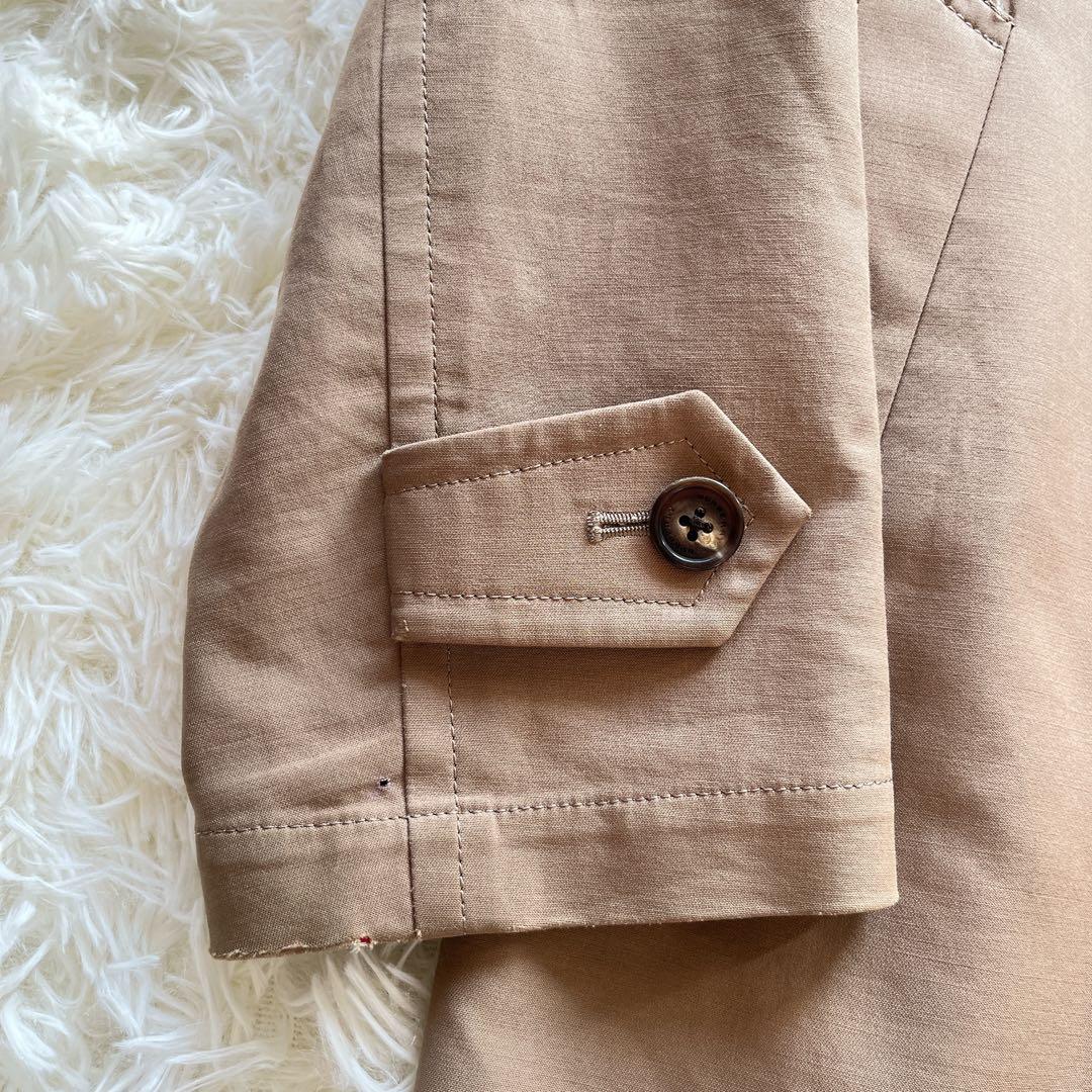 バーバリー　ステンカラーコート　ベージュ　ライナー付き　ノバチェック　ブラウン