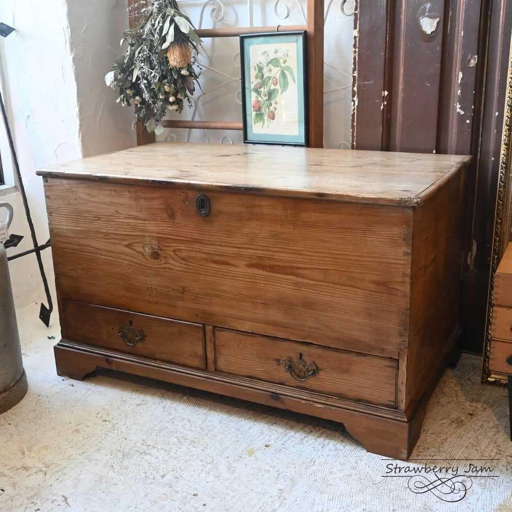 IFU-410 英国アンティーク パインチェスト 収納 リネンボックス テーブル