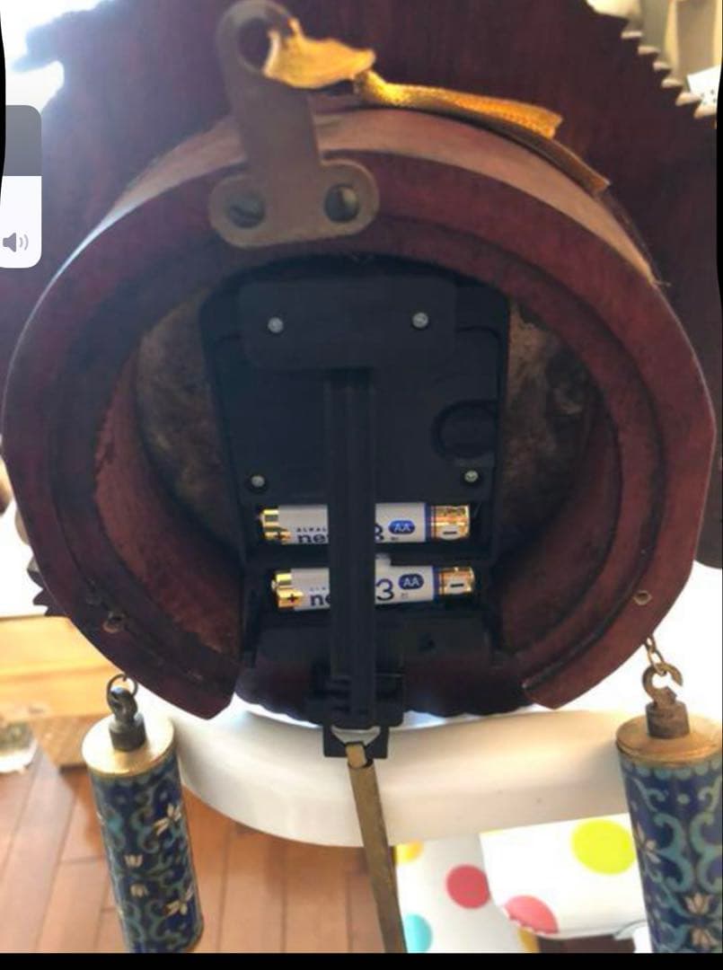 中国　景泰藍　壁掛け時計　工芸品　年代物