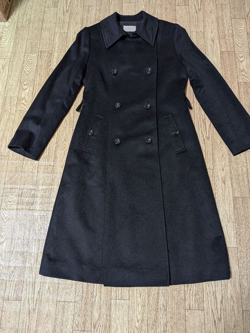 カシミヤ100% ダブルブレスト ロングコート