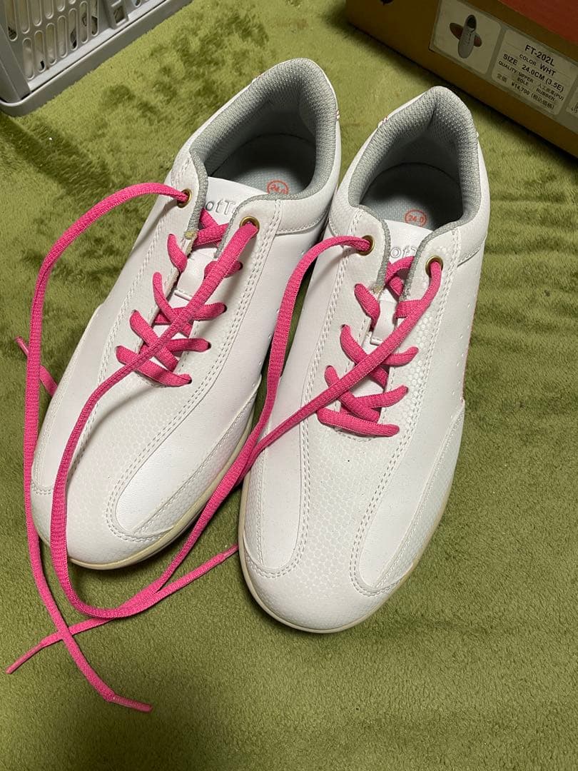 FT-202L ゴルフシューズ 24.0cm ホワイト