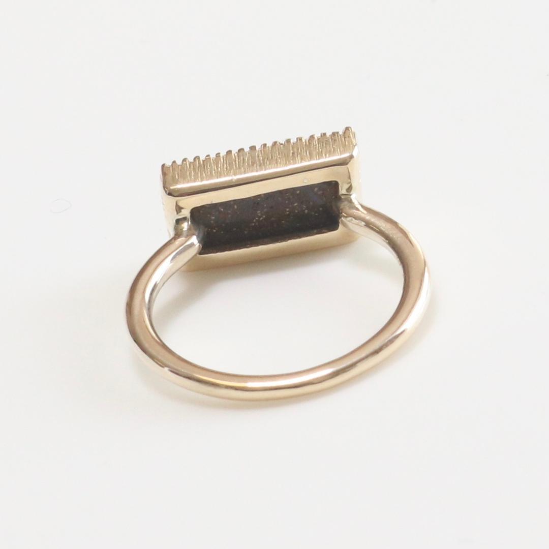 K10ボルダーオパールリング 四角