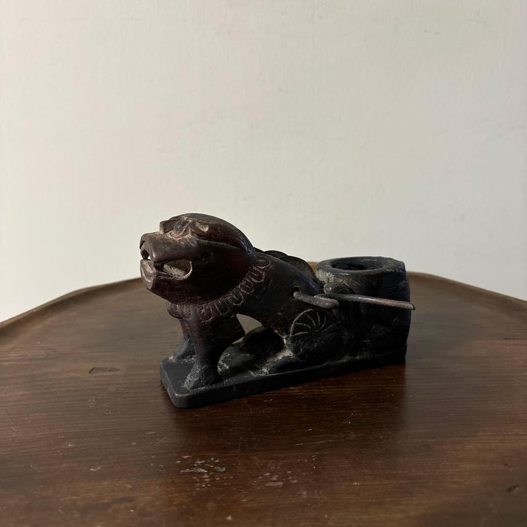 李朝墨壺　アンティーク　韓国骨董　狛犬　招き猫　福助　古美術　朝鮮古美術　木工品