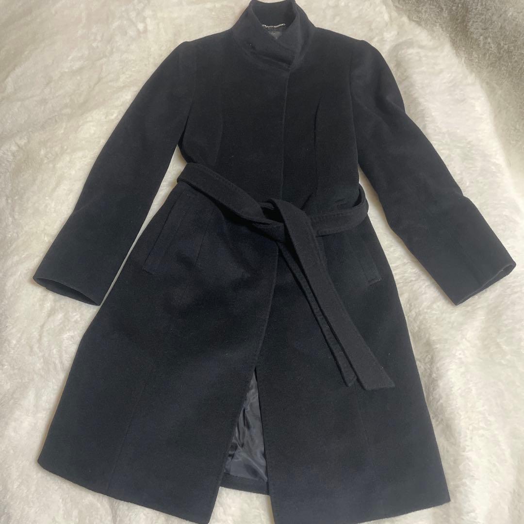 【極美品】23区　比翼　ロングコート　チェスター　ベルト　ウール、アンゴラ　M